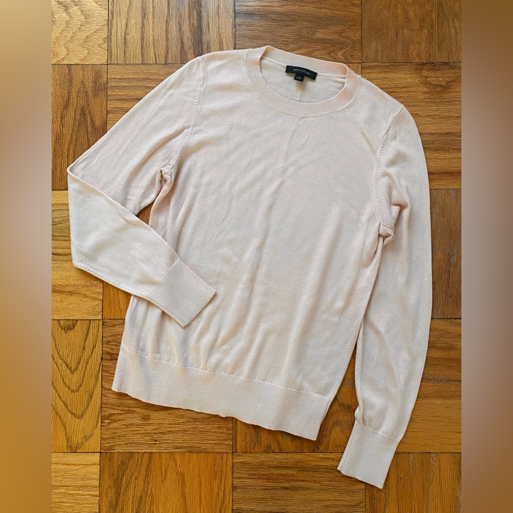 Ann Taylor Light Pink Crew Neck Sweater